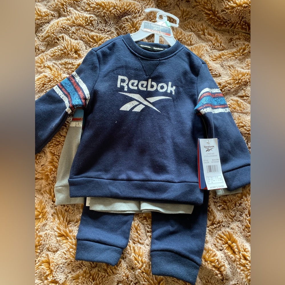 NWT Reebok three piece jogger set in navy blue- 18 months